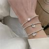 925 Sterling Silver Beaded Square Heart Bracelet For Women Simple Personality Cool Bracelet Korean Selling Jewelry