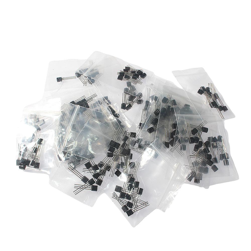 160/170/600PCS Transistor Assortment Kit - 15, 16, 17 Values PNP NPN Set Including S9012, S9013, 2N2222, S9015, S9018 TO-92