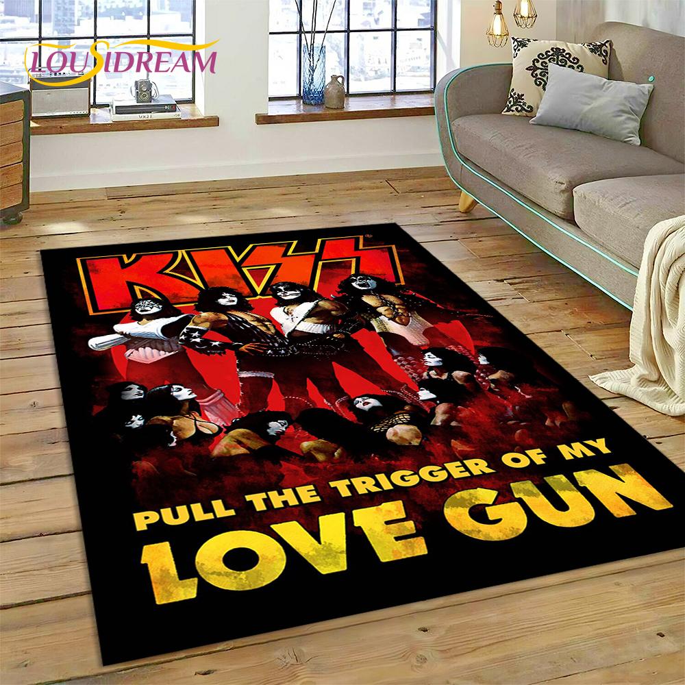 Новый Ковер Рок-группы Kiss Heavy Metal для Гостиной, Спальни, Домашнего Декора, Нескользящий Коврик для Пола, Декор для Дивана, Придверный Коврик