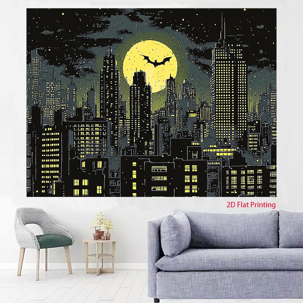 2D plane 1 piece. The city at night shines brightly decorated for festivals. It is perfect for indoor and outdoor activities.