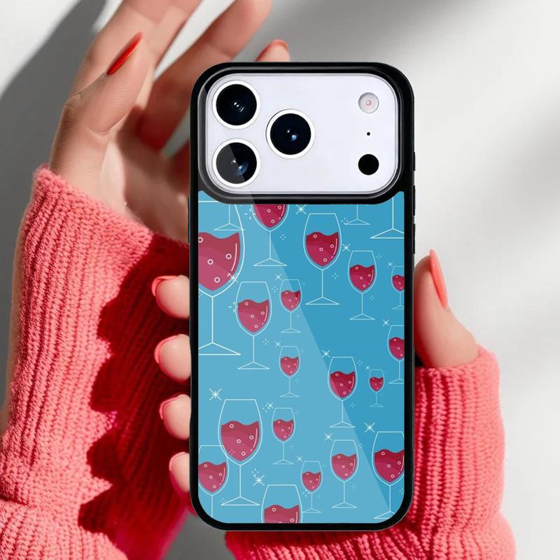 Чехол для телефона с рисунком бокала красного вина для iPhone 17 Air 16e 15 14 13 Pro Max Задняя крышка для 12 11 Pro Coque