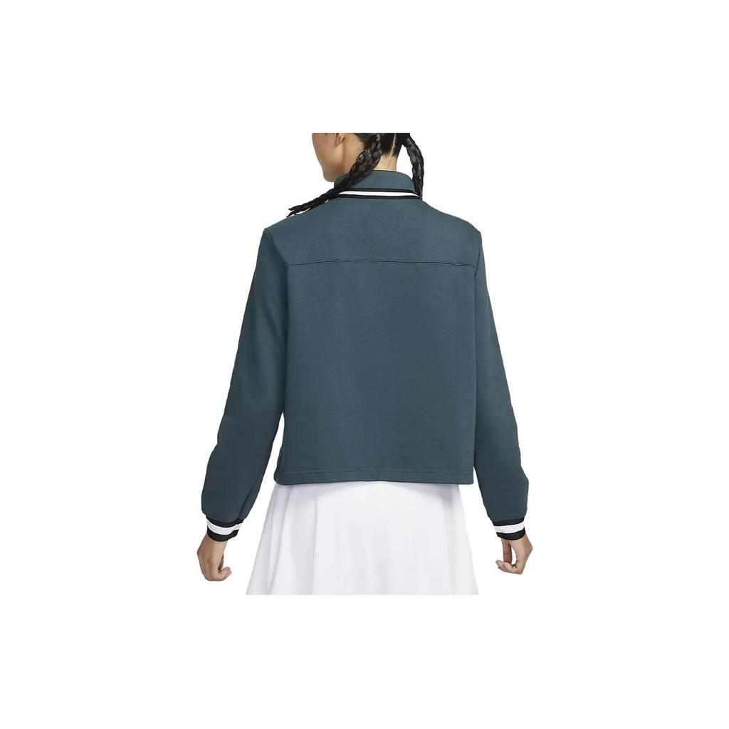 Nike Толстовка с длинными рукавами и воротником-стойкой Dri-Fit Heritage, женские топы, темно-зеленые FB4152-328