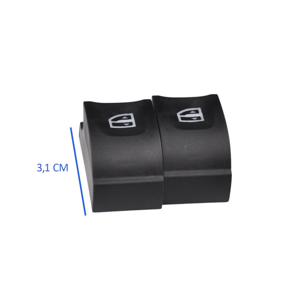 Glass Button Cover for Renault Megane 3, Fluence 3, Latitude Front RL 2PCS