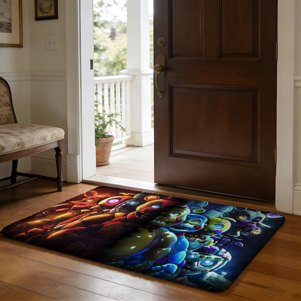 Floor Mat Soft Flannel Rug Non Slip Absorbent Mat for Bathroom Bedroom Home Decor Anime F Five N Nights at F Freddy