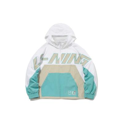 Женская куртка Li Ning Color Block Letter с капюшоном и полумолнией, цвет морской волны AFDR016-3