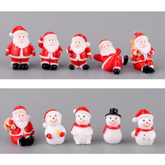 Смола Мини Рождественский Дед Мороз Елка Снеговик Фигурка Сделай сам Фея Сад Декор