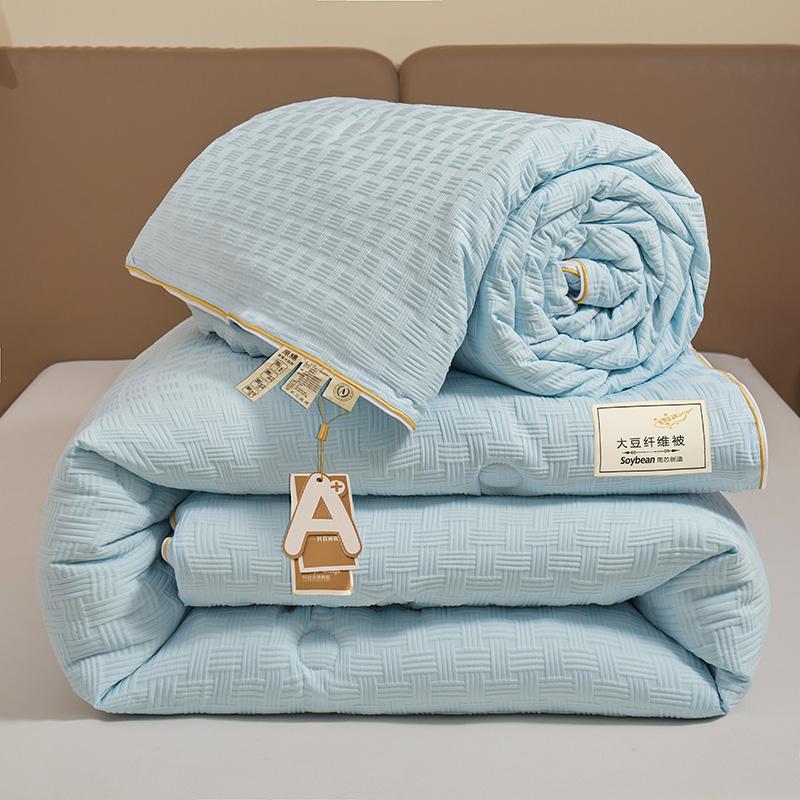 High Quality 2-in-1 Soybean Fiber Quilt with Zipper Autumn Winter Thickened Warm Comforter Grade A Queen Soft Double Bed Duvet