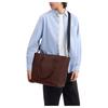 COACH Nathan 32 Brand Logo Design Calfskin Handbag Large Size Women’s Chocolate Color