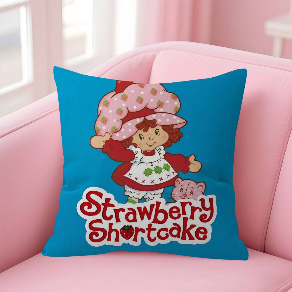 Cute Role Strawberry ShortcakeCartoon Cushion Cover Pillow Cover Decor Pillowcase Printed Cushion Case for Couch