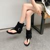 Fashion Inner Height Increase Herringbone Clip Cool Boots Women's 2025 New Summer Fashionable Spice Girl Pants Short Tube Roman Sandals