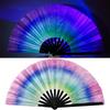 UV Fluorescent Folding Fan Lightweight Kung Fu Dance Performance Handheld Fan Portable Summer Cooling Fan Decoration Party Accessories