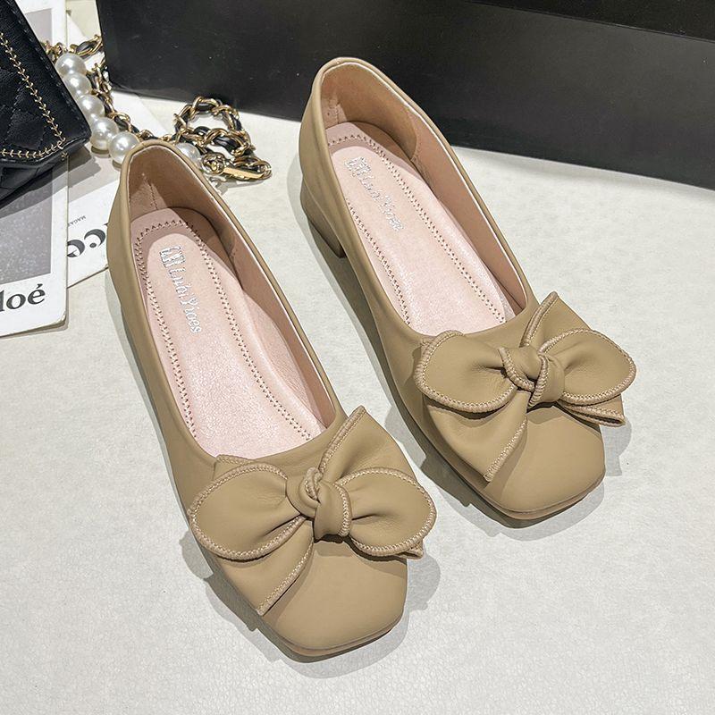 Super Beautiful Bow Shallow Mouth Doudou Women's Shoes New Summer One-pedal Soft-soled Single Shoes Flat-soled New Single Shoes