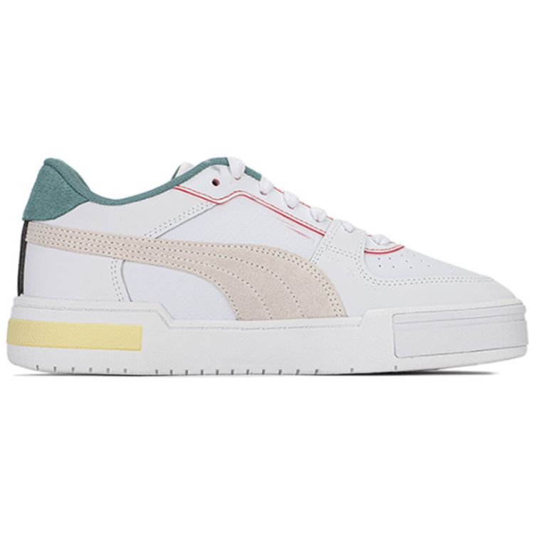 Puma Замшевые сетчатые низкие кроссовки Бело-зеленые Унисекс 384214-01
