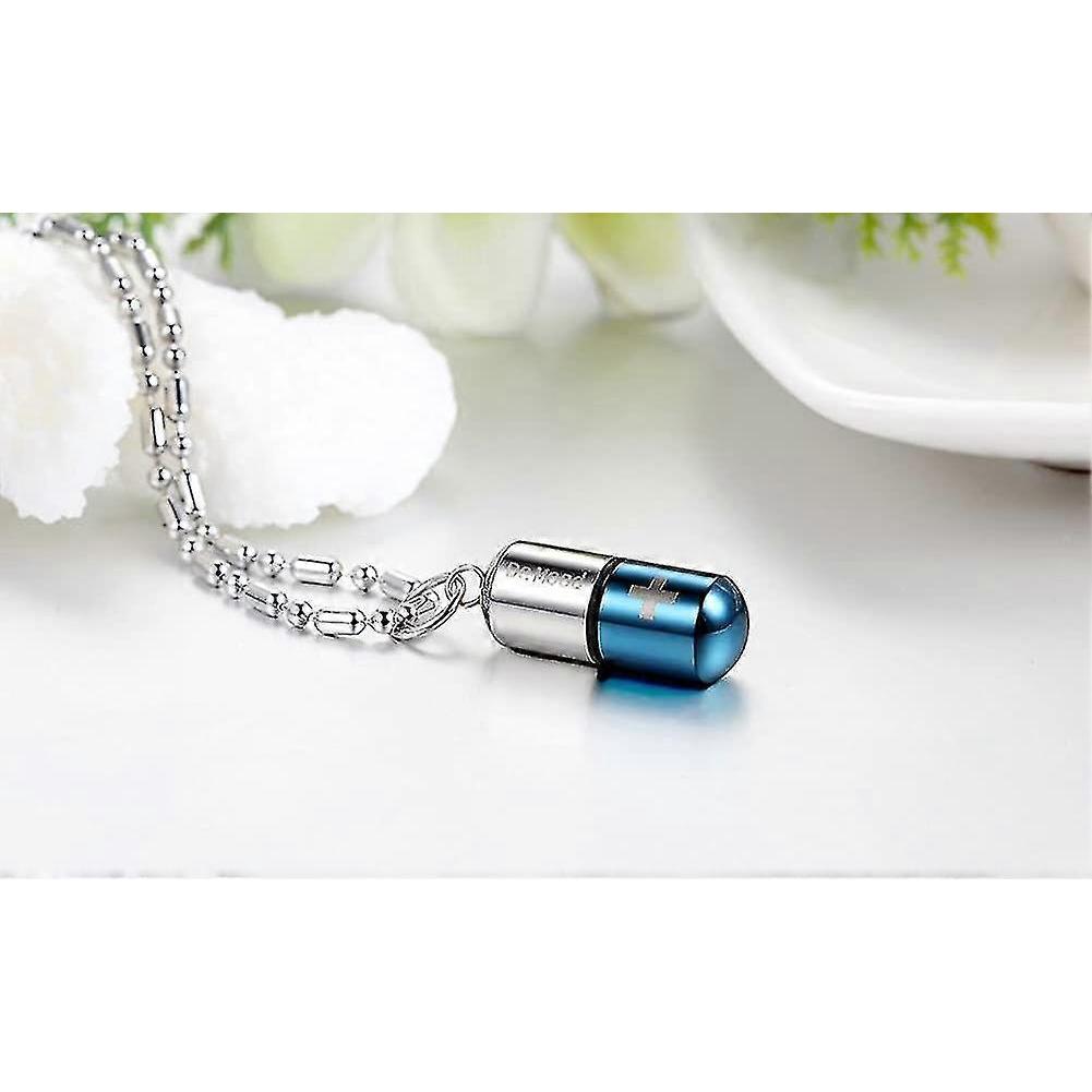 Jewelry Stainless Steel Sos Capsule Emergency Capsule Pendant With Chain Necklace For Women
