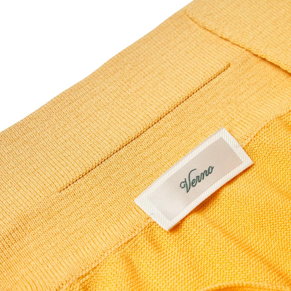 VERNO Linen Like Open Collar Knit Yellow