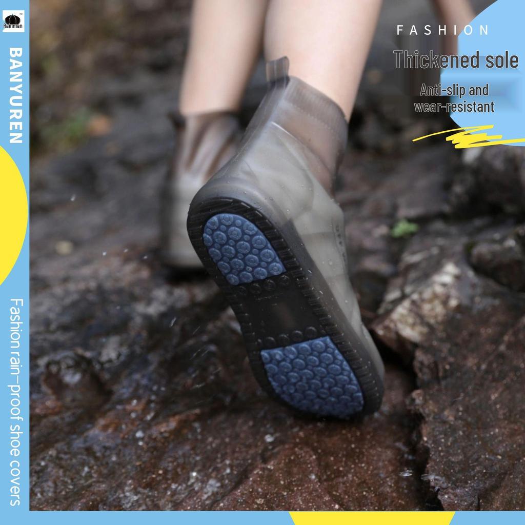 Унисекс Водонепроницаемые Нескользящие Силиконовые Резиновые Сапоги - Прочные, Утолщенные и Износостойкие для Дождливых Дней