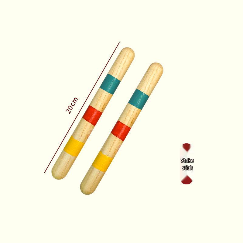 Детские музыкальные инструменты Орфа: Треугольник, Кастаньеты, Маракасы, Бубен, Деревянные бруски, Тарелки