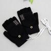 1 пара зимних перчаток с подогревом, зарядка через USB, двухсторонний подогрев, моющиеся, толстые трикотажные перчатки без пальцев, высокоэластичные, для офиса, набора текста, для студентов, для письма