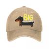 Big Attitude Dachshund Snapback Hat  New Vintage Washed Cotton Baseball Cap Parent Kids Sun Hats