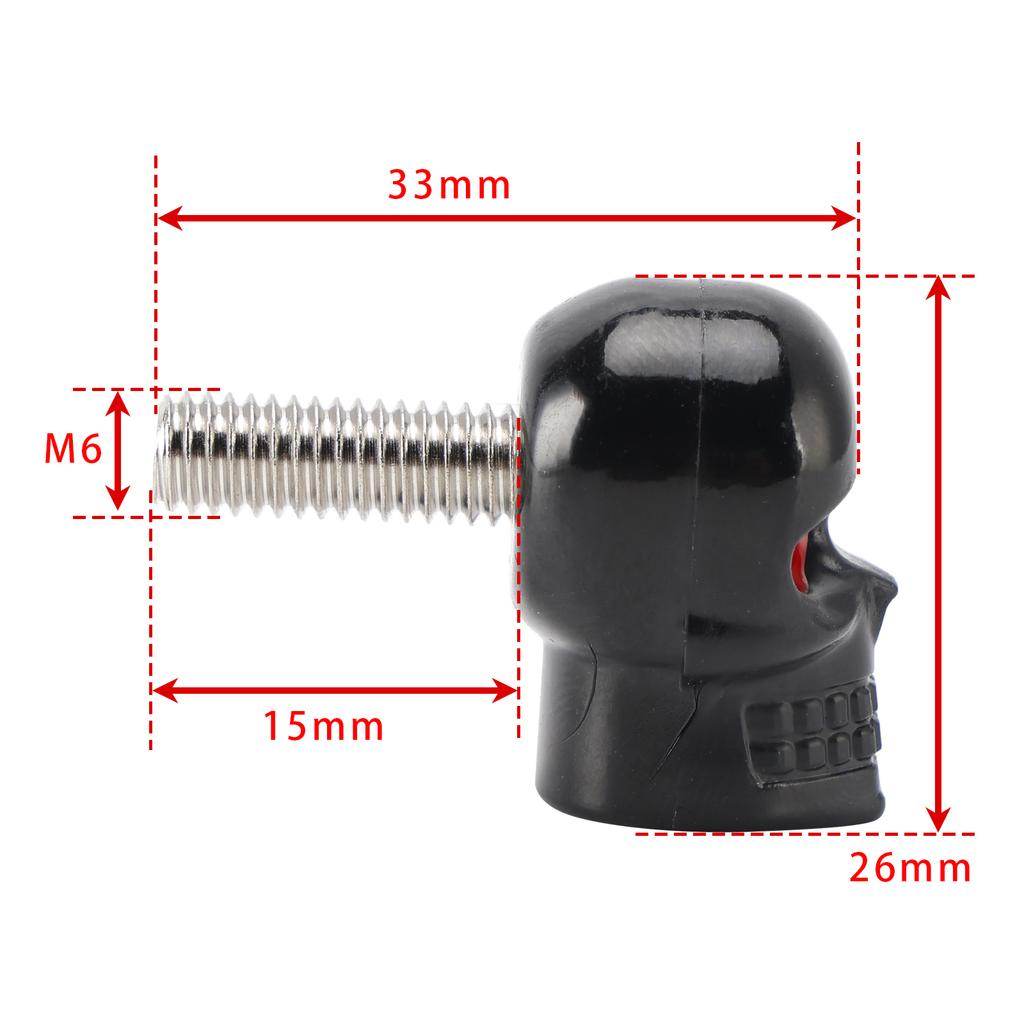 2x Болт-винт для номерного знака ЧЕРЕП на заказ Черный пластик Мотоцикл Чоппер Боббер