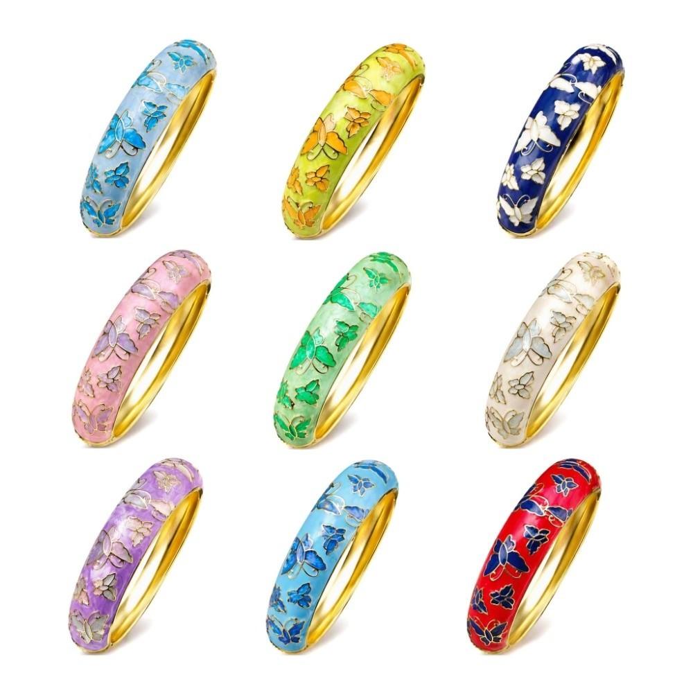 1.4cm Butterfly Enamel Bracelet Enamel Colored Oil Drip Enamel Bracelet Gifts for Women Girl