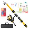 Fishing Rod and Reel Combos Telescopic Fishing Rods Spinning Reels Lures Set with Carry Bag