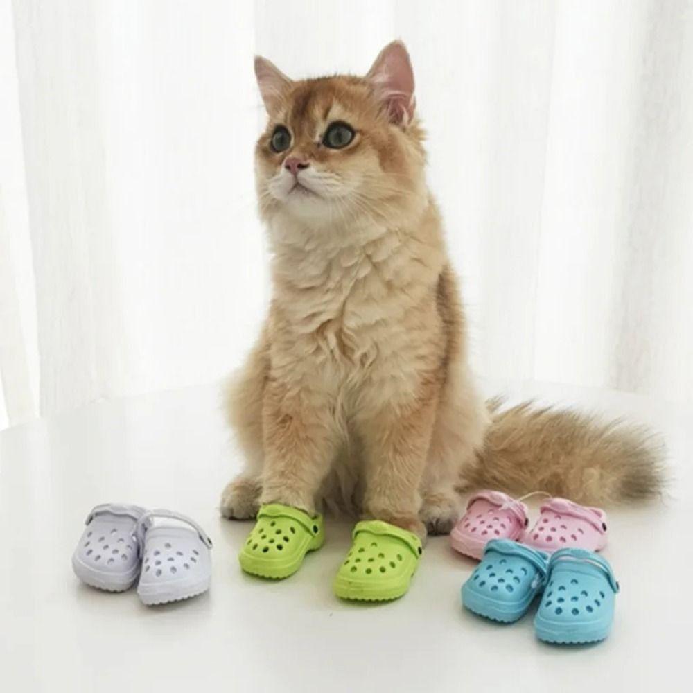 Breathable Cat Hole Slippers Thickened Pet Sandals Creative Dog Paw Protectors  Photo Props