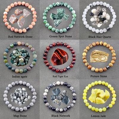 Подлинный браслет из натурального камня для мужчин и женщин, лабрадорит, красный тигровый глаз, бисер, ювелирные изделия, гематит, цилиндрический браслет, подарок, оптовая продажа