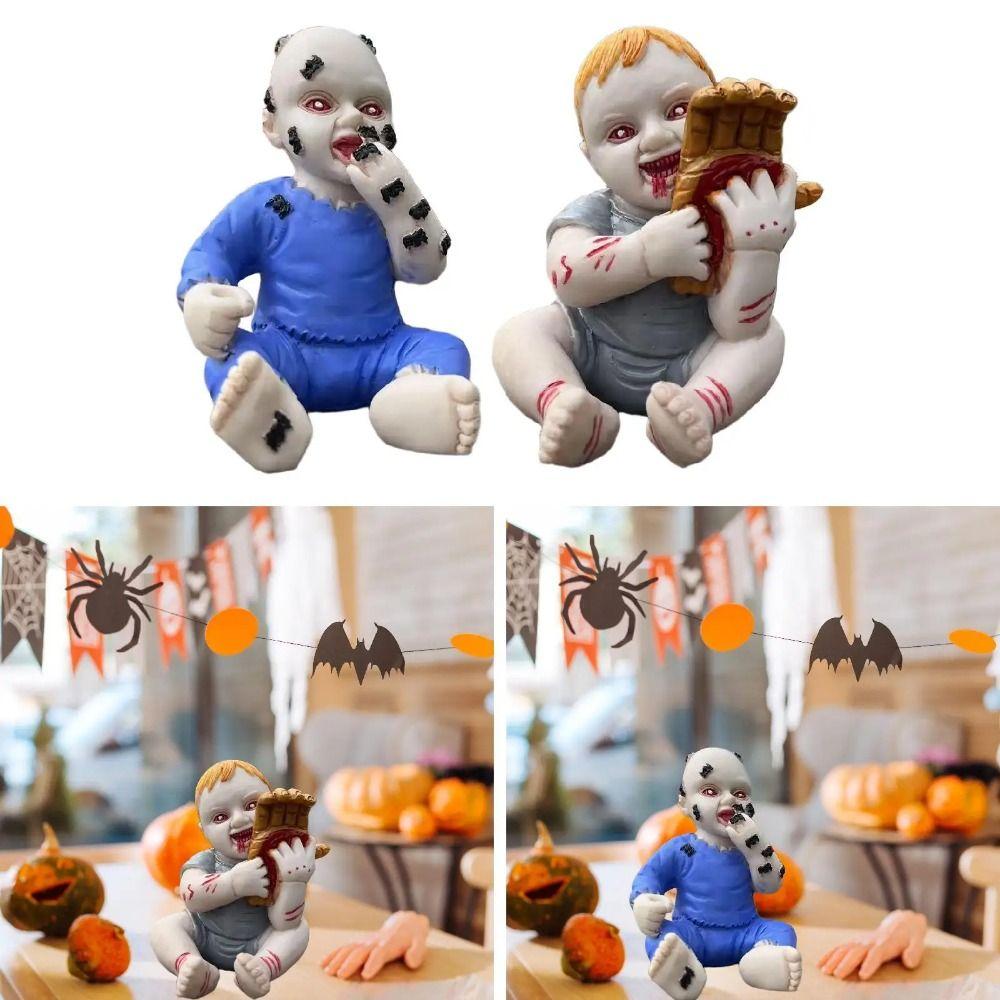 Resin Haunted House Ghost Baby Decor Scary Ghost Baby Doll Figurine Table Centerpiece