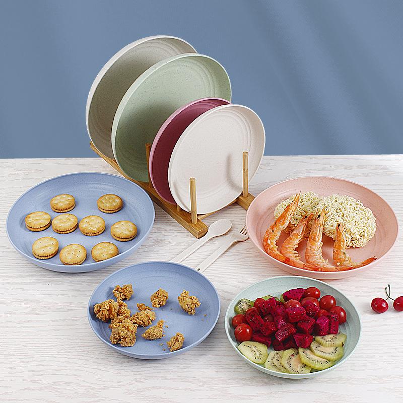 Тарелка из пшеничной соломы Nordic: Универсально подходит для фруктов, овощей, пельменей и салатов. Идеально подходит для использования дома и в гостинице. Прочный и экологичный.