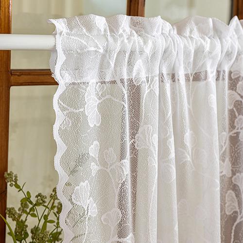 1PC NAPEARL French Rococo Style Sheer Curtain Pastoral Style Lace Half Curtain Door Curtain for Living Room Kitchen Cupboard Window Home Decor