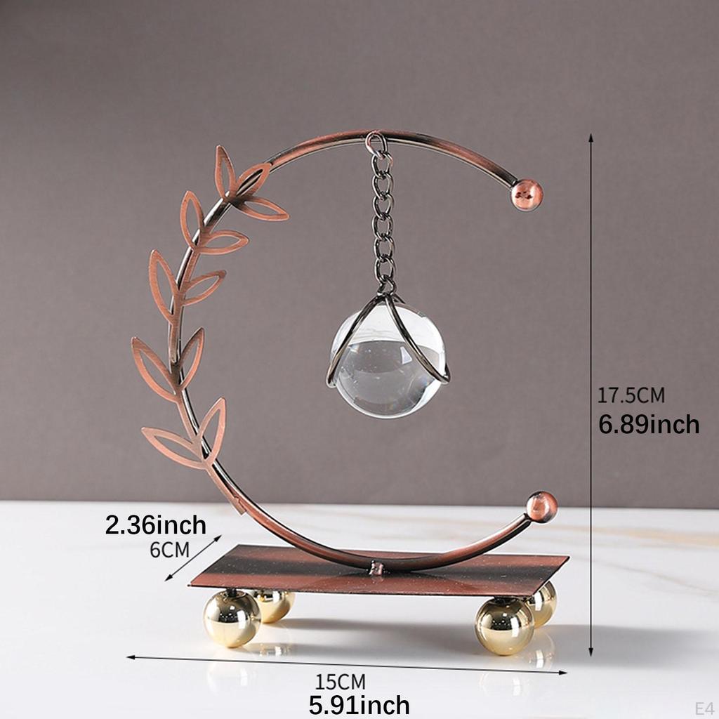 Iron Leaf Statue Ball Ornament Figurine Cabinet Gift,Home Office Sculpture Desk Figure for Festival
