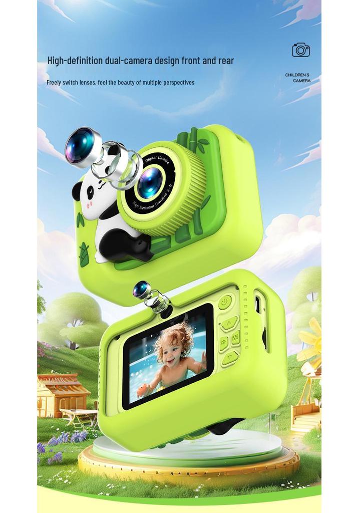 Детская HD-камера Panda с двумя объективами - Мини-цифровая камера для фото и видео