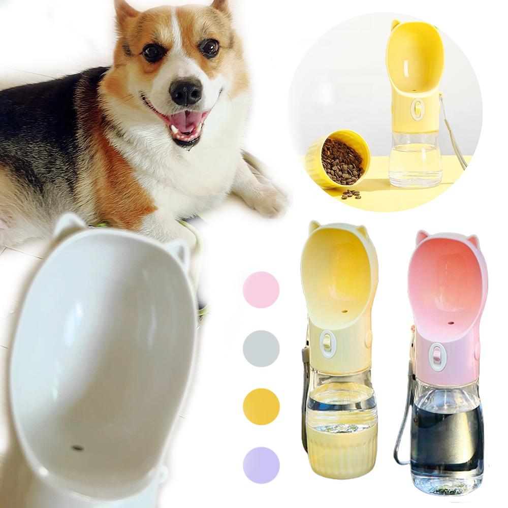 2in1 Dog Portable Water Bottle for Small Large Pet Cats Food Feeder Leak Proof Outdoor Travel Drink Bowl Puppy Chihuahua Supplie