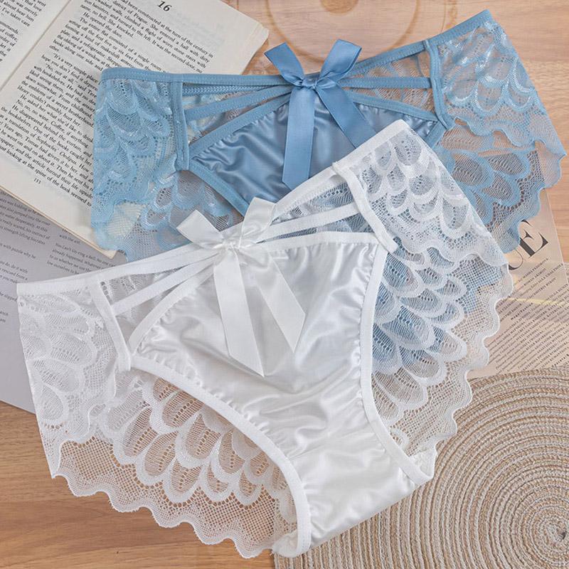 Plus Size Women Hollow Out Lingerie Briefs Underpants Cotton Underwear Lace Panties Thin