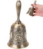 Hand Bell, Dinner Bell, Call Bell, Desk Bell, Metal Hand Bell with Rose Pattern, Retro and Stylish, Christmas Decoration, Event Supplies, Restaurant,