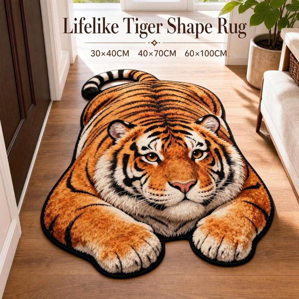 Lifelike Bathroom Carpet Tiger Shape Bedroom Floor Mat Creativity Bedside Rug Home Decor