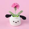 Mini Animal Crochet Potted Cute Handwoven Cartoon Flowers Creative Hand-knitted Car Home Desktop Shelf Decor Items Gift