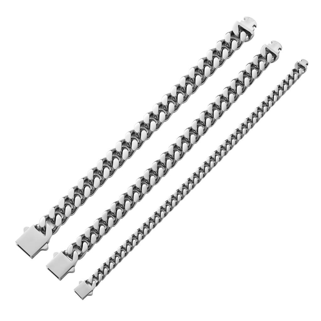 Высококачественное кубинское ожерелье из титановой стали с квадратной пряжкой – украшения в стиле хип-хоп унисекс