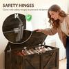 127L Home Storage Box, with Safety Hinges - Rustic Brown Wood-Effect