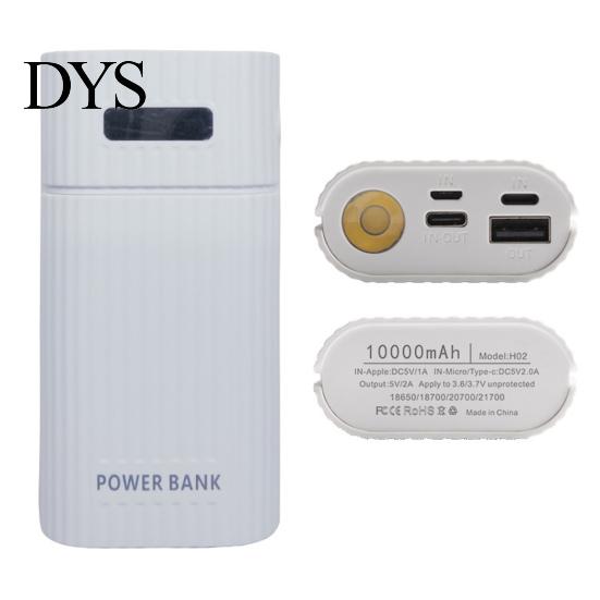 Зарядный бокс для аккумуляторов Power Bank Корпус Универсальный Удобный Без пайки Огнестойкий Ударопрочный Быстрая зарядка со светодиодным фонариком 2 x 18650 21700