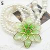 Women's Fashion Jewelry Flower Pendant Faux Pearl Tassels Necklace Sweater Chain MIT