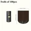 5 рулонов по 100 шт. Маленькие одноразовые мешки для мусора — для кухни, ванной, спальни и офиса — многофункциональные, герметичные мешки для мусора