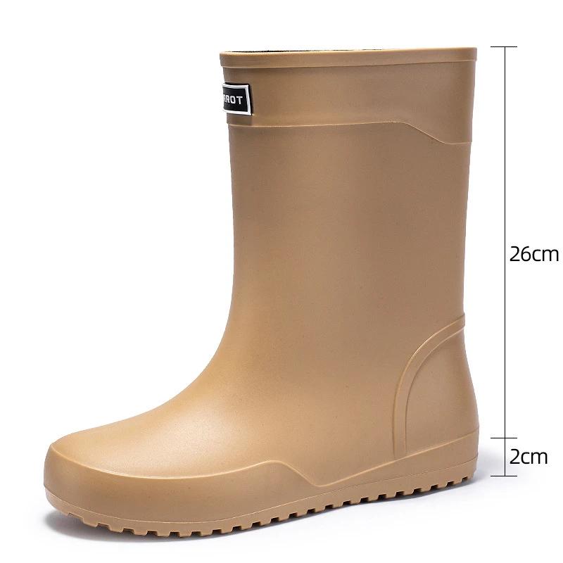 Fashion Men's Mid Calf Rain Boots Waterproof Rubber Shoes for Fishing Husband Galoshes Garden Work Kitchen Shoes Man Rainshoes Footwear