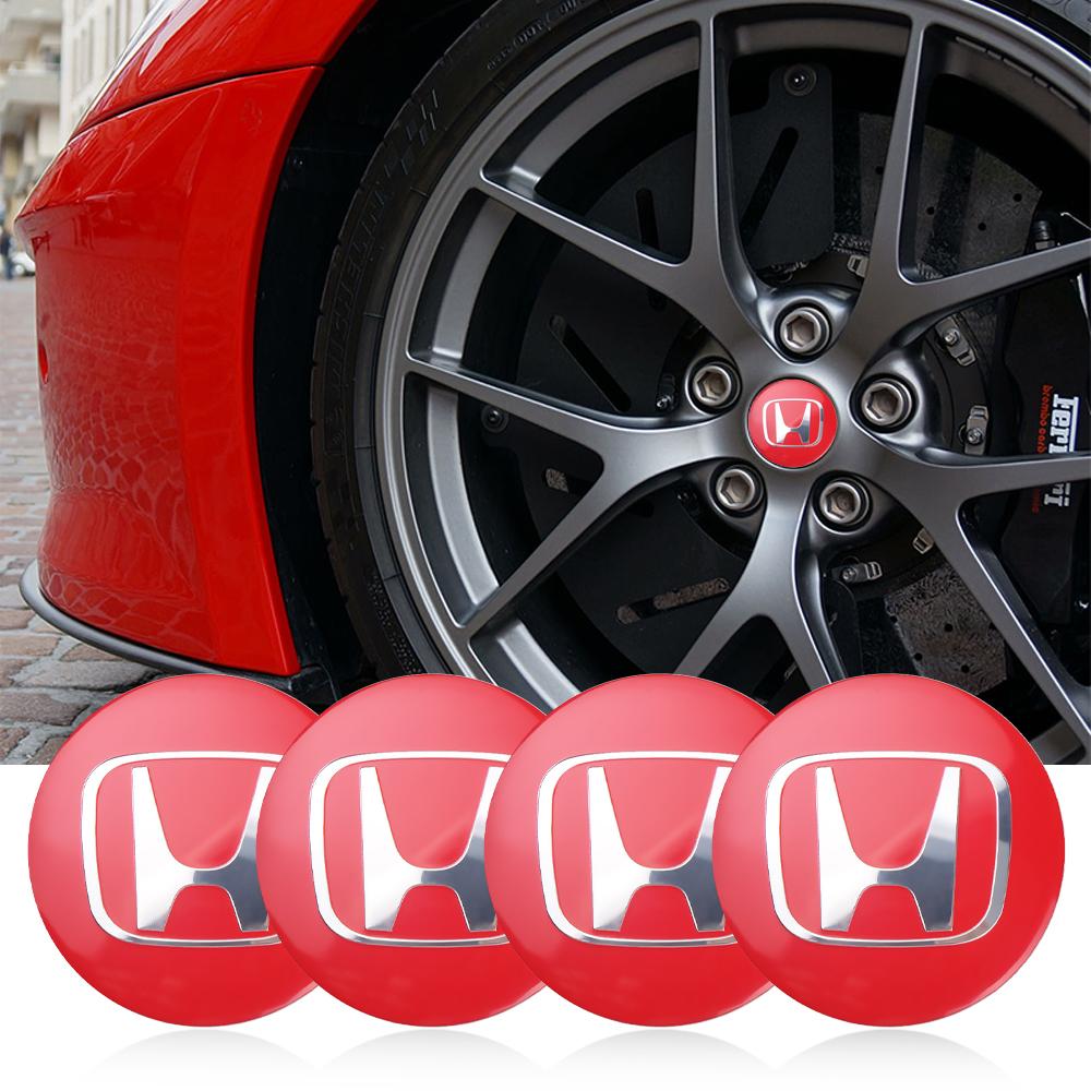 4PCS 56mm Car Wheel Center Cap Metal Badge Sticker For Honda Accord Civic FIT Insight CRV Jazz HRV CRZ CRX City Vezel Pilot