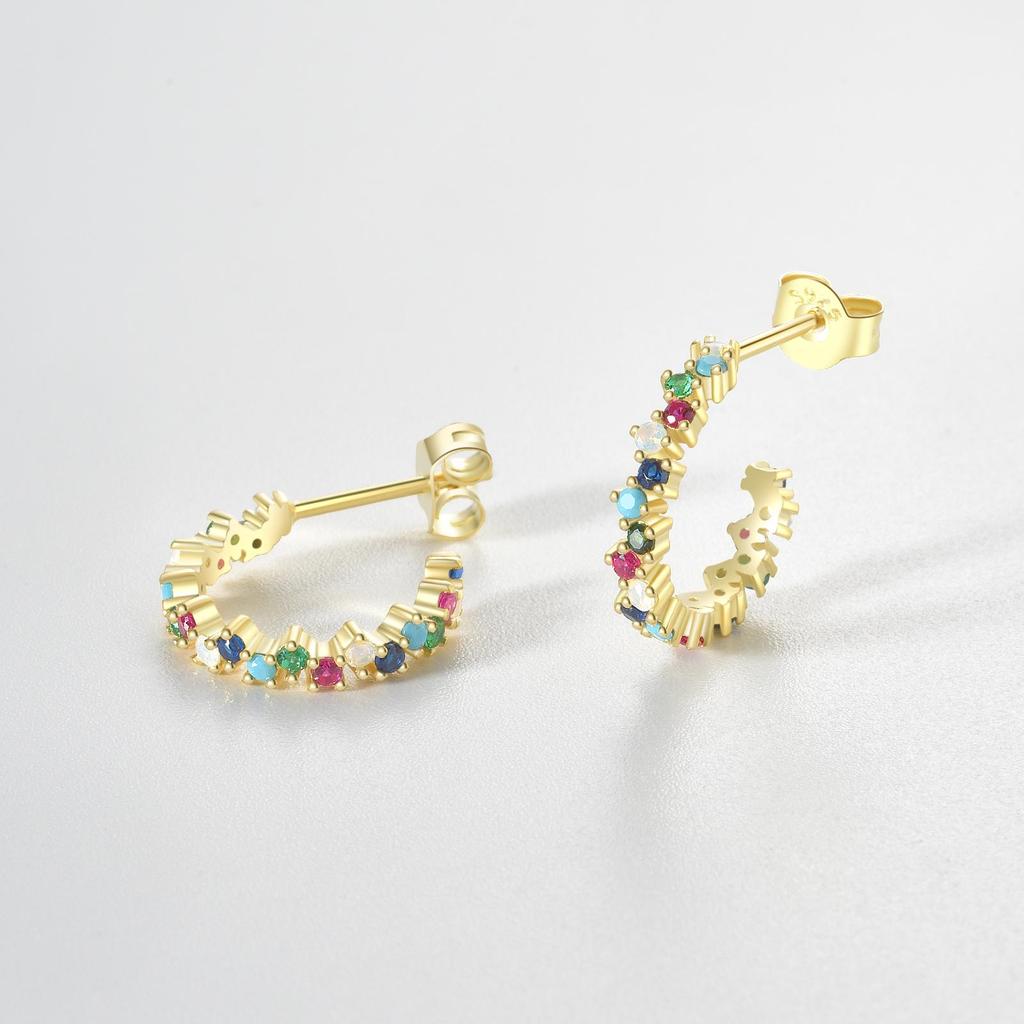 ANDYWEN Роскошные ювелирные изделия из стерлингового серебра 925 пробы, золото, 12 мм, разноцветные серьги из Гваделупы, пирсинг