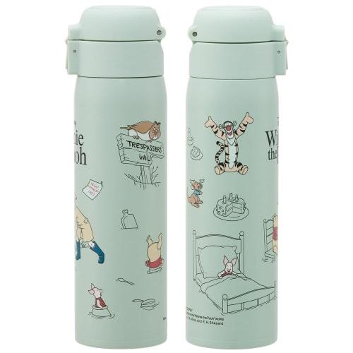 Skater Mug Bottle Disney Winnie the Pooh Cafe 480ml Thermal/Cold Stainless Steel Water Bottle One Touch Open STOT5-A