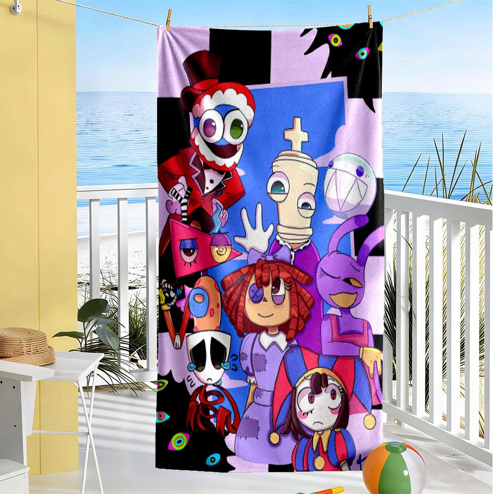 The Amazing Digital Circus Game Style Beach Towel Quick-Dry Soft Microfiber Comfortable Lightweight