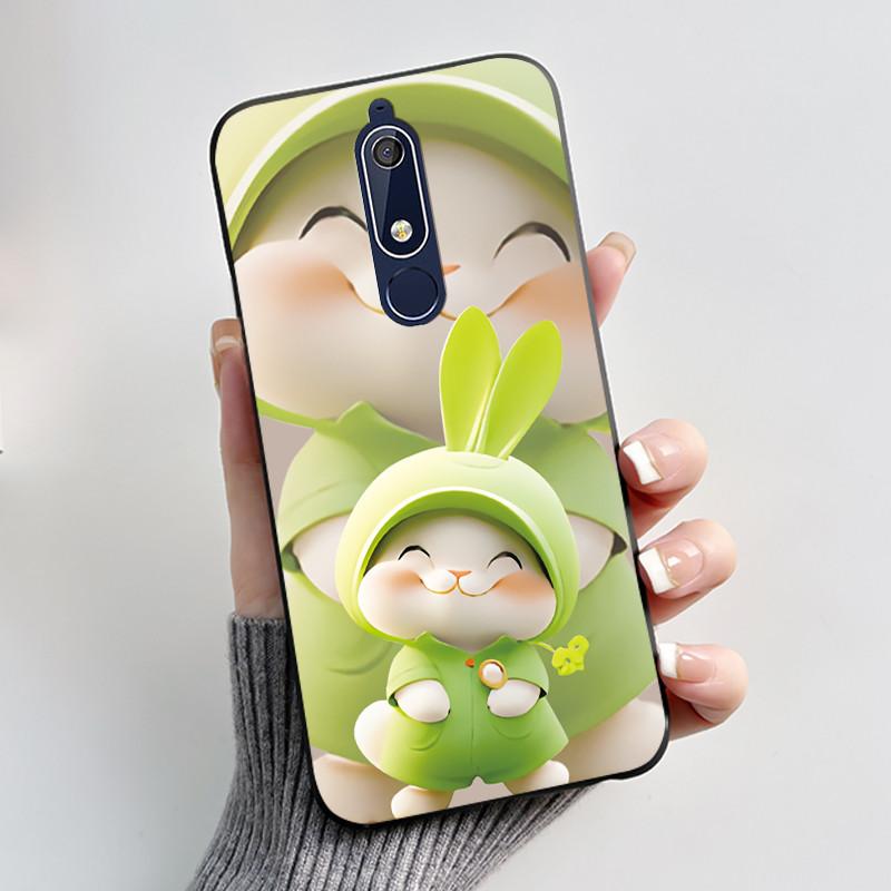 Чехол Для Nokia 5.1 6.1 Эстетичный Роскошный Милый Крутой Мальчики Девочки Мягкий силикон Чехол для телефона Задняя крышка Черный Матовый Защитный чехол