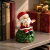 Sitting Santa Desktop Decoration Christmas Singing Claus Figurine,Cartoon Saxophone Resin Cartoon Sculpture Statue, Festive Xmas Decor